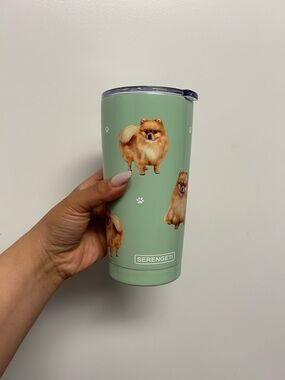Serengeti Pomeranian Tumbler 20oz Insulated Dog Cup Travel Mug Stainless Steel